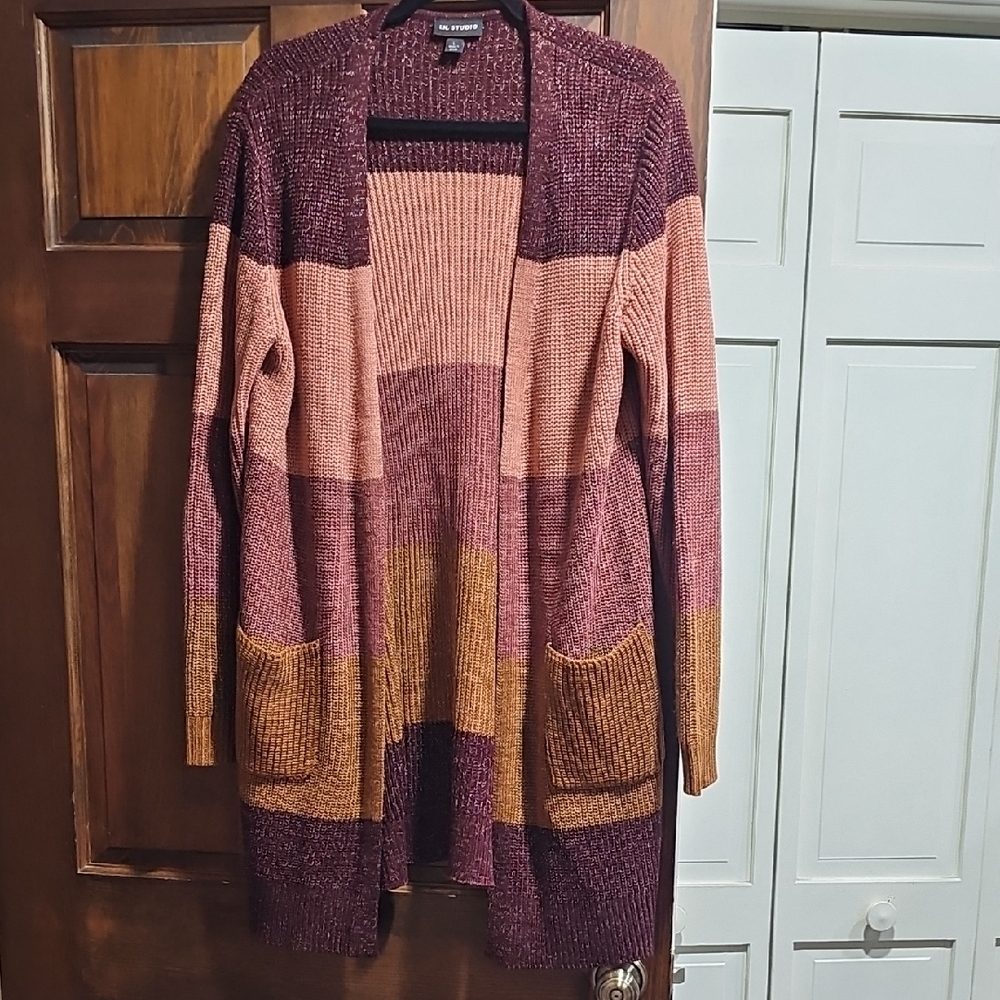 I.N. Studio Open Colorblock Cardigan Size Large